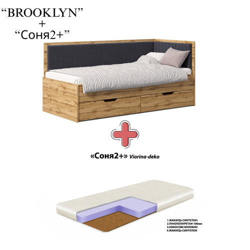 Ліжко BROOKLYN Graphite373902