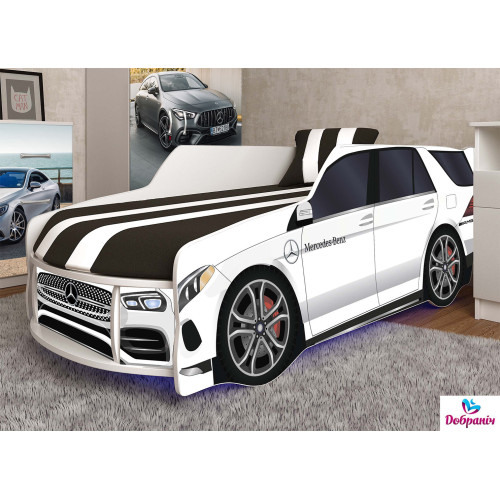Ліжко-автомобіль Mercedes Білий PREMIUM P006