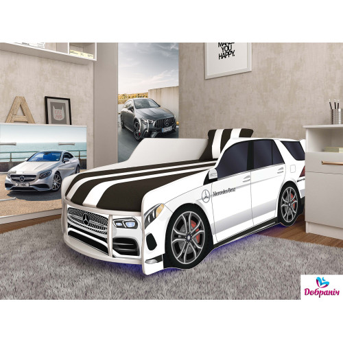 Ліжко-автомобіль Mercedes Білий PREMIUM P006376427
