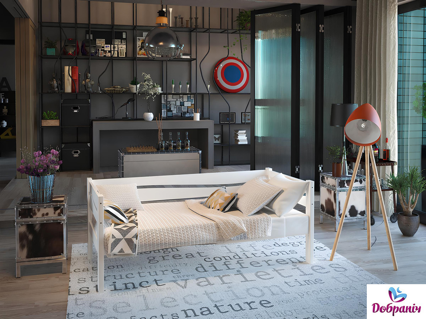 Односпальне дерев'яне ліжко Добраніч