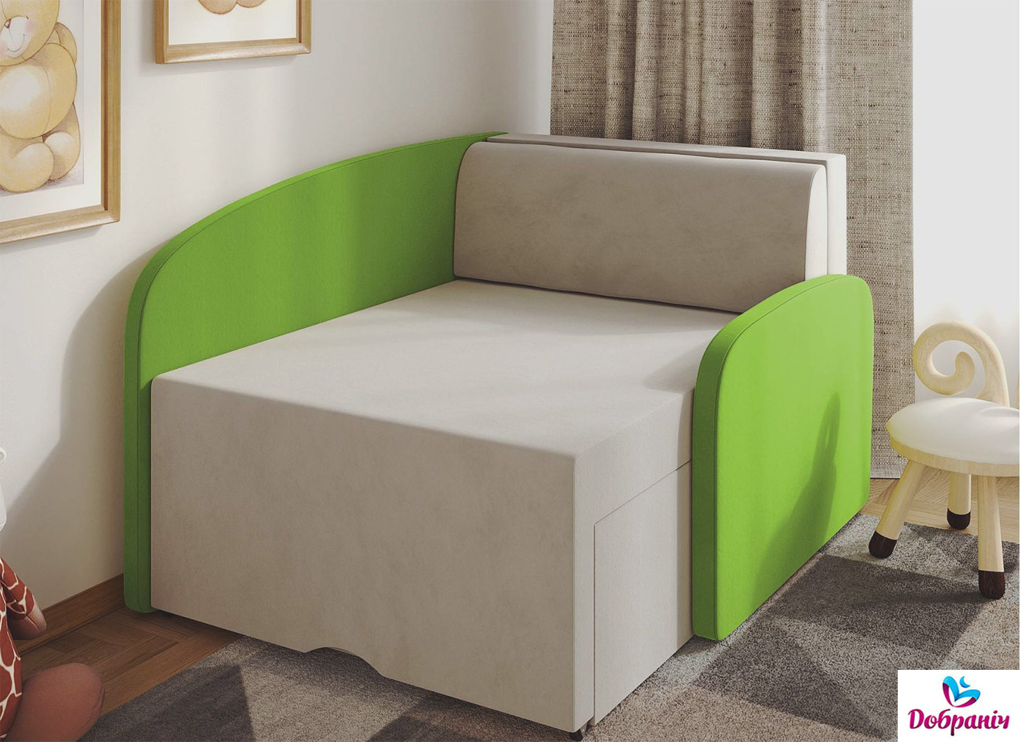 односпальне ліжко з матрацом Добраніч